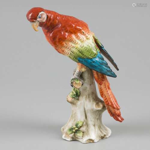 A porcelain sculpture in the shape of a parrot, Ernst Bohne ...