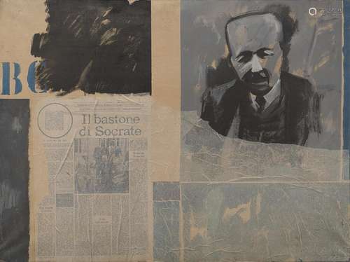 Bruno Di Bello "Ritratto di B.C." 1966 mixed media...