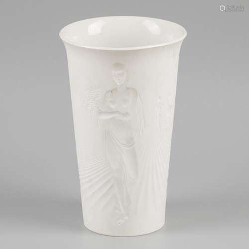 A porcelain Harvest cup vase, signed Schütz. KPM Berlin, 193...