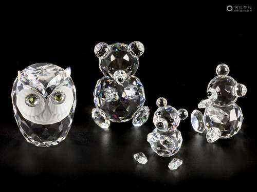 (4) part lot Swarovski miniatures.