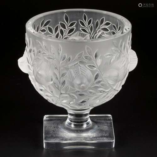 A crystal "Elisabeth" dish on foot, marked Lalique...