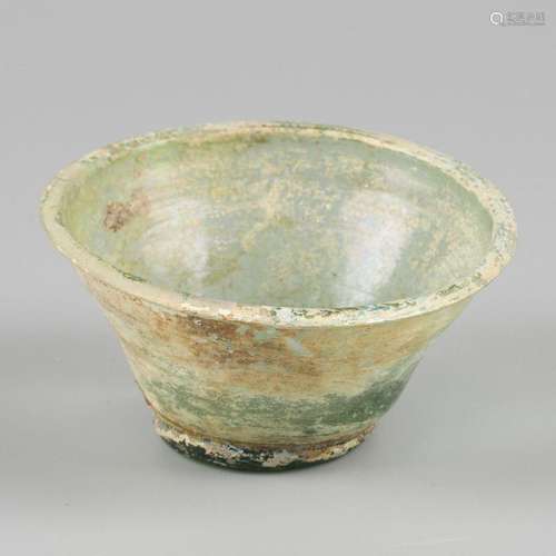 A glass bowl, archeological finding, Ancient Roman, 3rd cent...