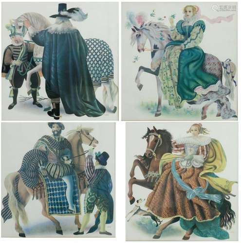 A set of four reproductions after Eppo Doeve, Noble figures ...