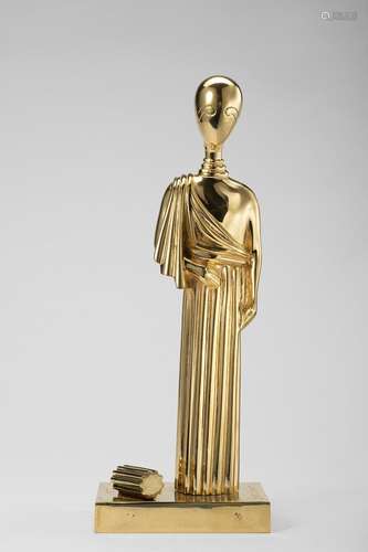 Giorgio de Chirico "La Musa" golden bronze h cm 29...