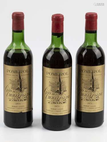 (3) Clos de la Vielle Eglise - Robert Lucon - Pomerol - 1971...