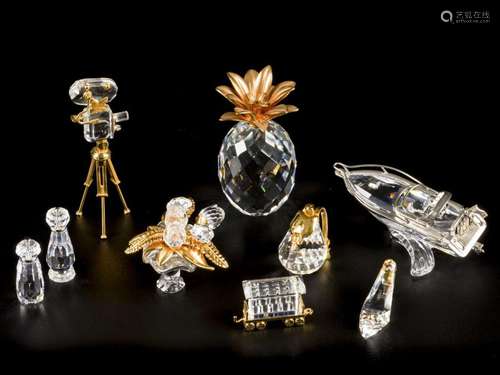 (9) part lot Swarovski miniatures.