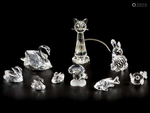 (9) part lot Swarovski miniatures.