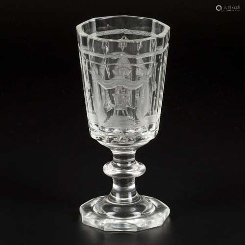 A masonic/ freemasons' glass, England, 19th century.