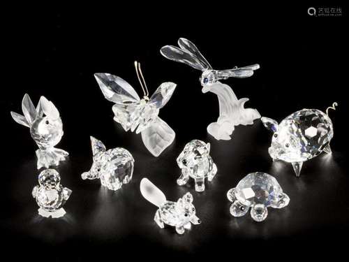 (9) piece lot Swarovski miniatures