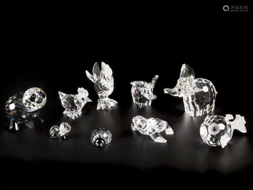 (9) part lot Swarovski miniatures.