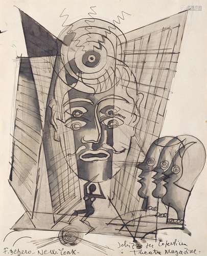 Fortunato Depero "Schizzo per copertina "Theatre M...