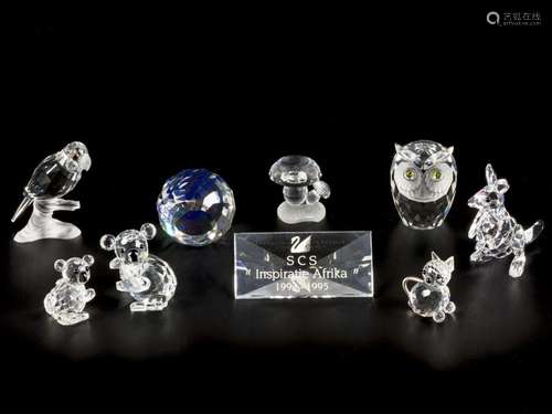 (9) part lot Swarovski miniatures.