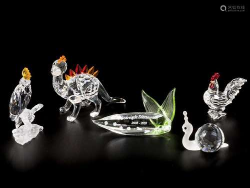 (5) part lot Swarovski miniatures.