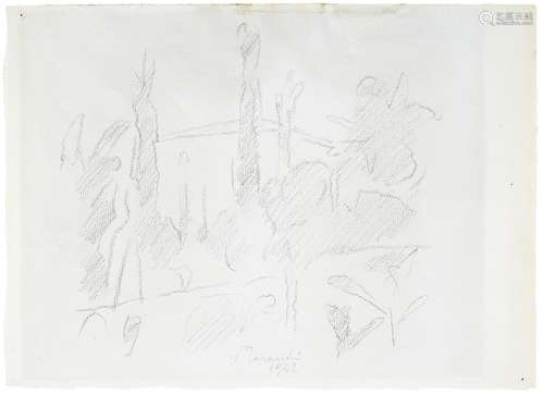 Giorgio Morandi "Paesaggio" 1942 pencil on paper c...