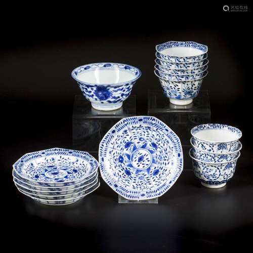 A lot of various porcelain including cups and saucers with f...