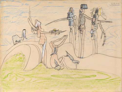 Roberto Matta "Dessin préparatoire pour la toile le &qu...