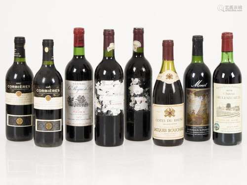 (8) Different red wines.