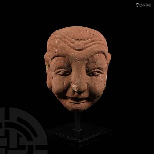 Chinese Ming Red Sandstone Head