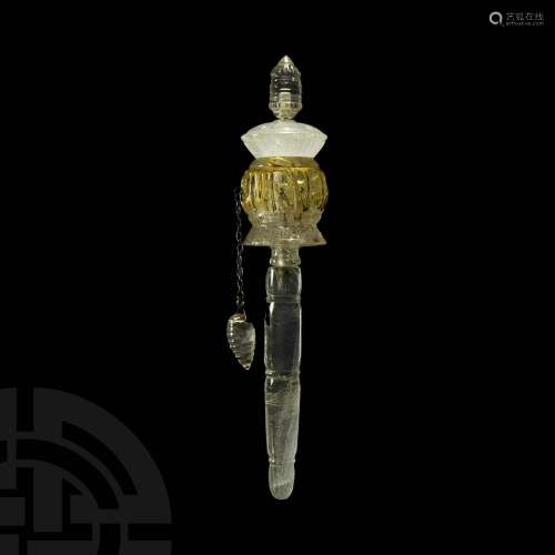 Tibetan Gilt Crystal Prayer Wheel