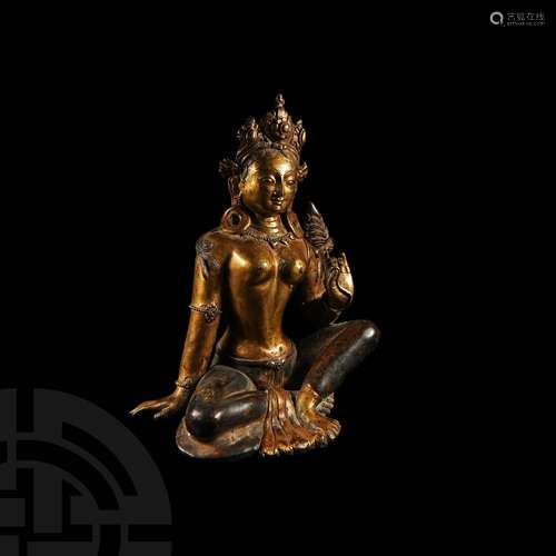 Sino-Tibetan Gilt Arya Tara Figurine