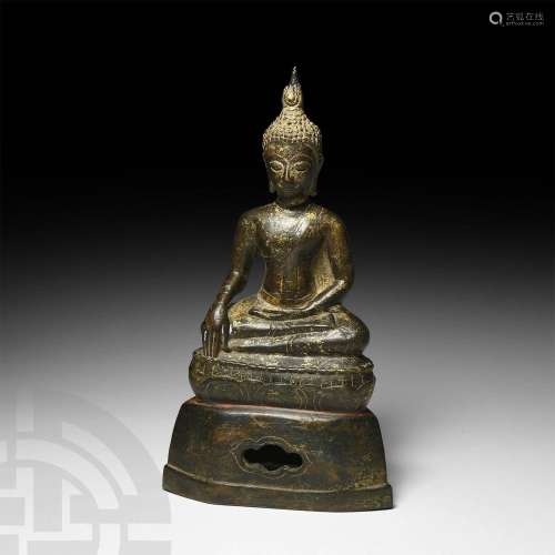 South East Asian Thai Gilt Seated Buddha