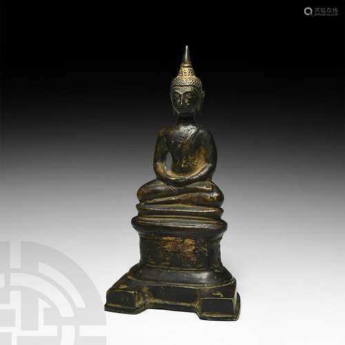 South East Asian Thai Gilt Seated Buddha