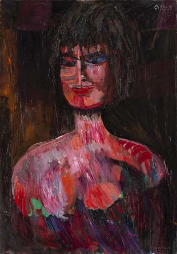 Bruno Cassinari "Figura" 1963 oil on canvas cm 70x...