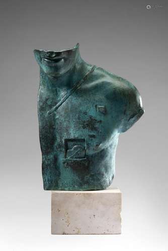 Igor Mitoraj "Asclepios" 1988 bronze, green patina...