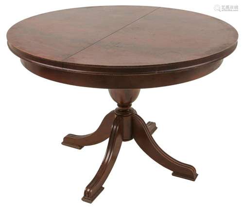 A round mahogany dining table, Dutch, 20th century.