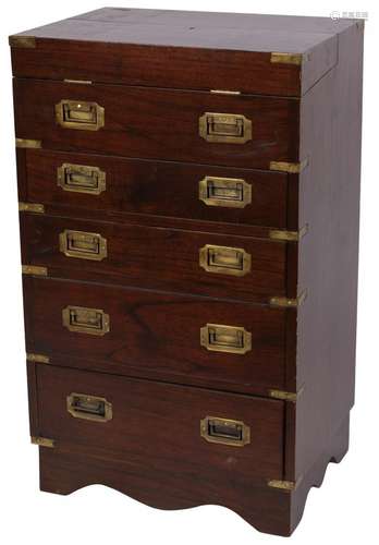 A colonial style military campaign desk cabinet / mule chest...