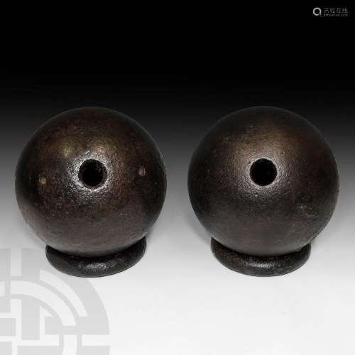 Early Georgian Incendiary Cannon Ball Pair