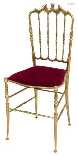 A vintage brass chiavari chair, Italy, ca. 1960.