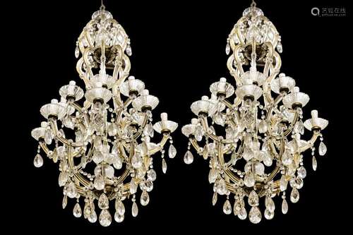 A set of (2) Louis XV-style chandeliers, France, 20th centur...