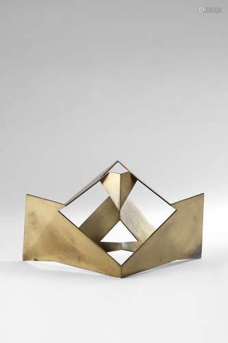 Bruno Munari "Sculture da viaggio" gilt-bronze scu...