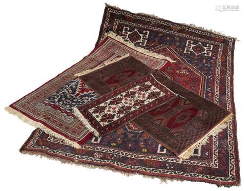 A (4) piece lot various carpets, Iran/ Persia, 20th century.