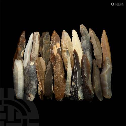 Stone Age Knapped Flint Knife Collection