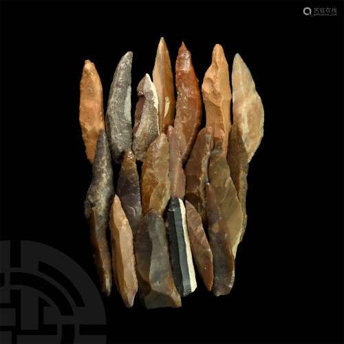 Stone Age Knapped Flint Knife Collection