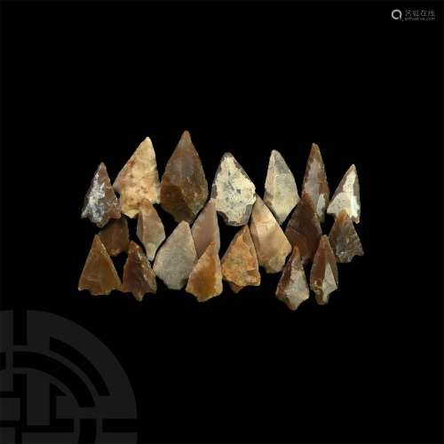 Stone Age Tanged Arrowhead Collection