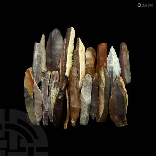 Stone Age Knapped Flint Knife Collection