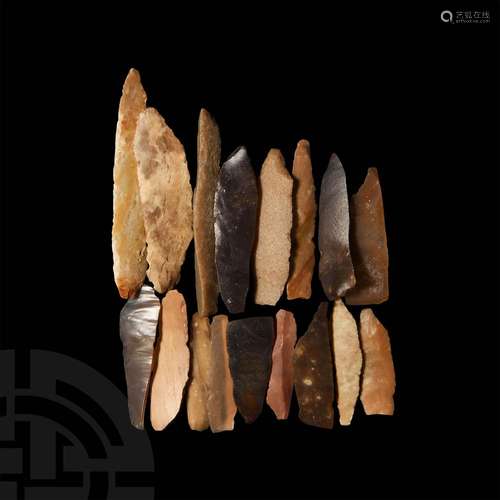 Stone Age Projectile Point and Arrowhead Group