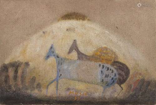 Zoran Music "Motivo Dalmata" 1955 oil on canvas cm...