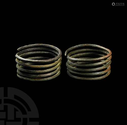 Bronze Age Coiled Bracelet Pair