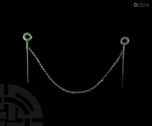 Viking Chained Cloak Pin Set