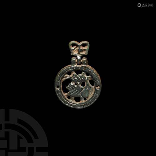 Viking Pendant with Eagle and Fish