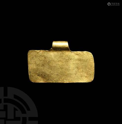 Viking Age Gold Bar-Shaped Pendant