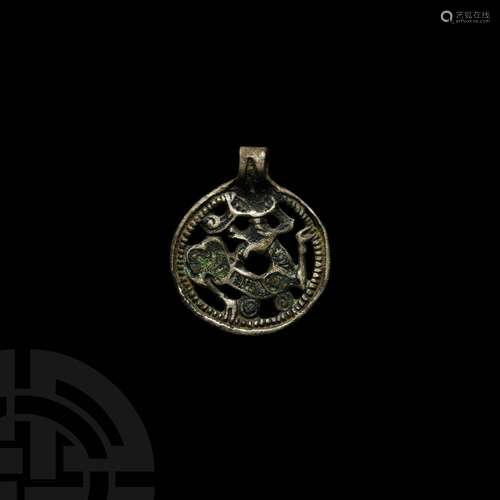 Viking Silver Jellinge Regardant Beast Pendant