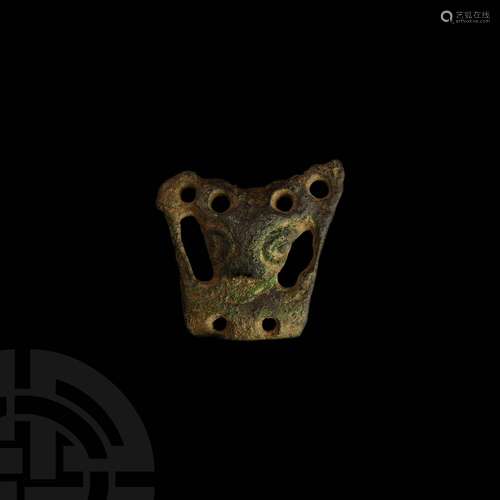 Anglo-Scandinavian Viking Stirrup Mount with Bear's Mas...