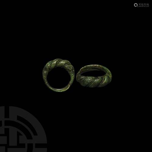 Viking Age Twisted Ring with Twisted Wire