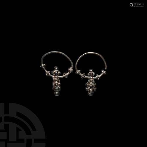 Viking Age Varangian Silver Earring Pair