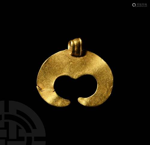 Viking Age Gold Lunar-Shaped Pendant